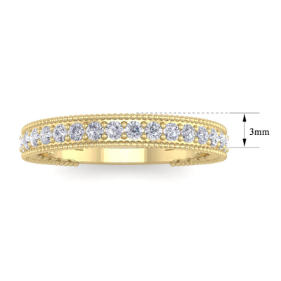 0.40 Carat Moissanite Wedding Band In 14 Karat Yellow Gold