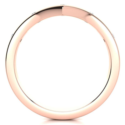 .05ct Five Diamond Bezel Set Wedding Band In 10K Rose Gold