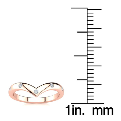 .05ct Five Diamond Bezel Set Wedding Band In 10K Rose Gold