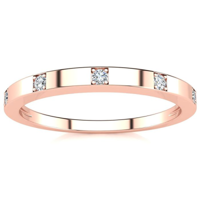 .05ct Five Diamond Wedding Band In 10K Rose Gold