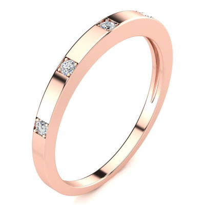 .05ct Five Diamond Wedding Band In 10K Rose Gold