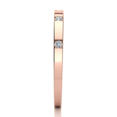 .05ct Five Diamond Wedding Band In 10K Rose Gold