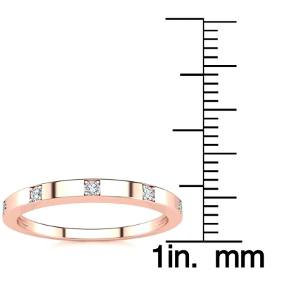 .05ct Five Diamond Wedding Band In 10K Rose Gold