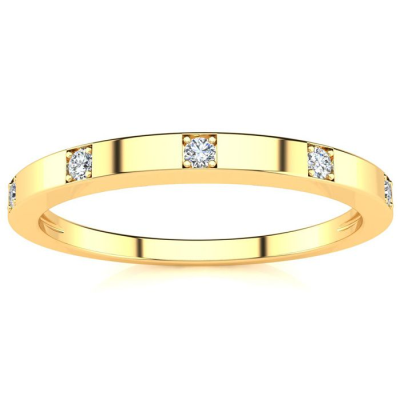 .05ct Five Diamond Wedding Band In 10K Yellow Gold