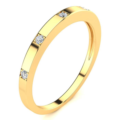 .05ct Five Diamond Wedding Band In 10K Yellow Gold