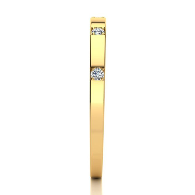.05ct Five Diamond Wedding Band In 10K Yellow Gold