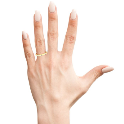 .05ct Five Diamond Wedding Band In 10K Yellow Gold