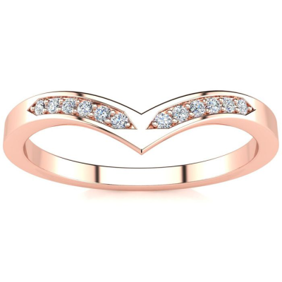 .06ct Diamond Wedding Band In 10K Rose Gold