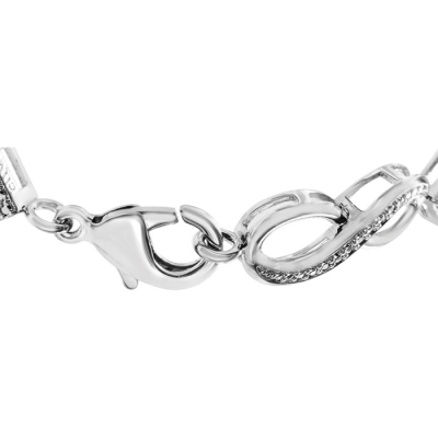 1/10 Carat Diamond Bracelet In Platinum Overlay, 7 Inches