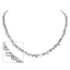 1/2 Carat Diamond Heart Tennis Necklace, 17 Inches. Beautiful Brand New Diamond Necklace!