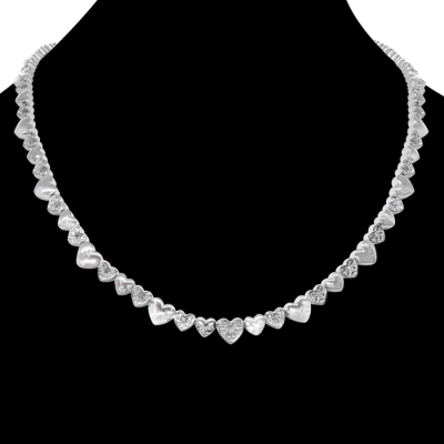 1/2 Carat Diamond Heart Tennis Necklace, 17 Inches. Beautiful Brand New Diamond Necklace!