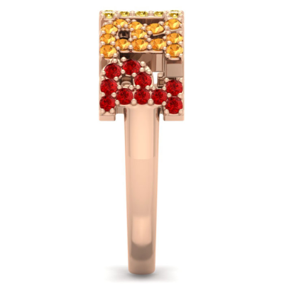 1/2 Carat Rainbow Pride Gemstone Ring In 14 Karat Rose Gold