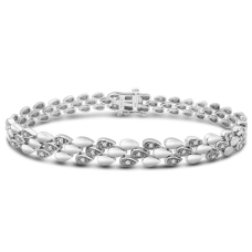1/4 Carat Diamond Bracelet In Sterling Silver, 7 Inches
