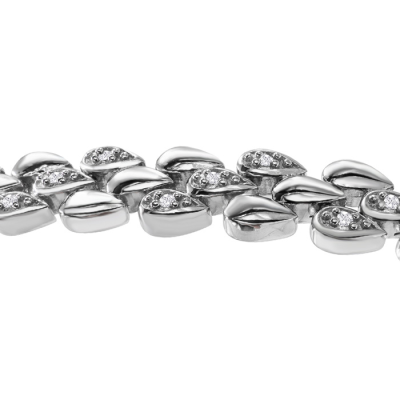 1/4 Carat Diamond Bracelet In Sterling Silver, 7 Inches