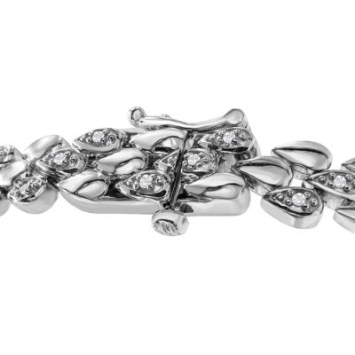 1/4 Carat Diamond Bracelet In Sterling Silver, 7 Inches