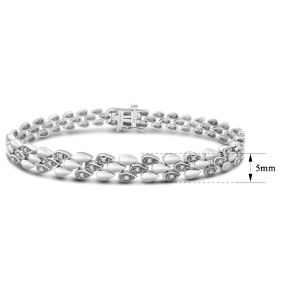 1/4 Carat Diamond Bracelet In Sterling Silver, 7 Inches