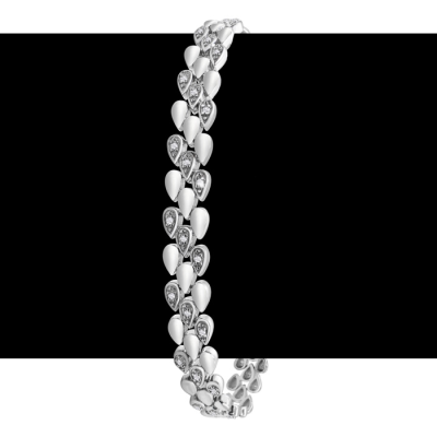 1/4 Carat Diamond Bracelet In Sterling Silver, 7 Inches