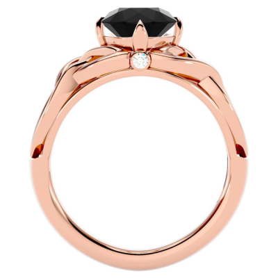 1 1/2 Carat Celtic Love Knot Black Diamond Engagement Ring In 14 Karat Rose Gold