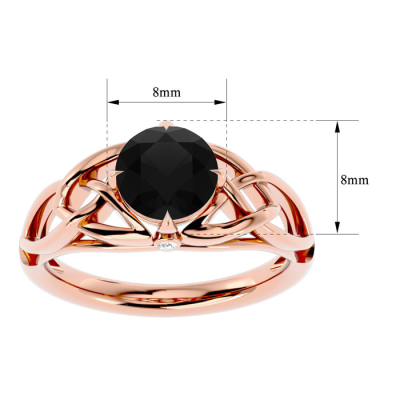 1 1/2 Carat Celtic Love Knot Black Diamond Engagement Ring In 14 Karat Rose Gold