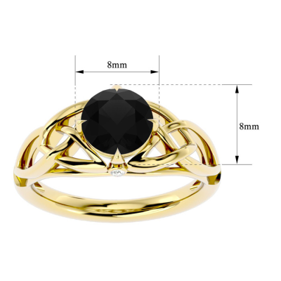 1 1/2 Carat Celtic Love Knot Black Diamond Engagement Ring In 14 Karat Yellow Gold