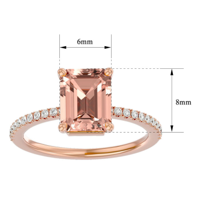 1 1/2 Carat Morganite and Diamond Ring In 14 Karat Rose Gold