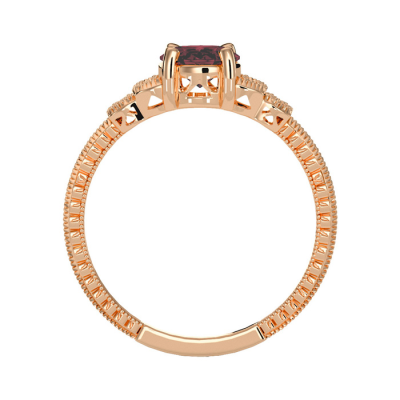 1 1/2 Carat Oval Shape Ruby and Diamond Ring In 10 Karat Rose Gold