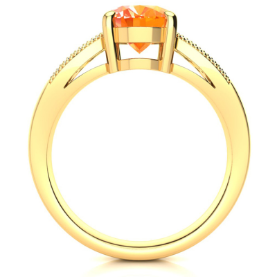 1 1/3 Carat Fire Opal and Diamond Ring In 14 Karat Yellow Gold
