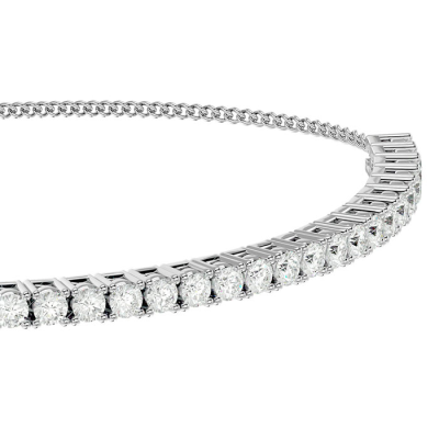 1 Carat Diamond Bolo Bracelet In 14 Karat White Gold, Adjustable 6-9 inches