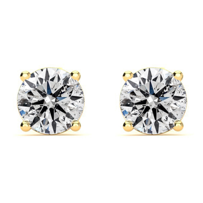 "1 Carat Diamond Stud Earrings In 14 Karat Yellow Gold