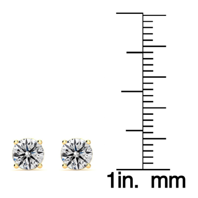 "1 Carat Diamond Stud Earrings In 14 Karat Yellow Gold