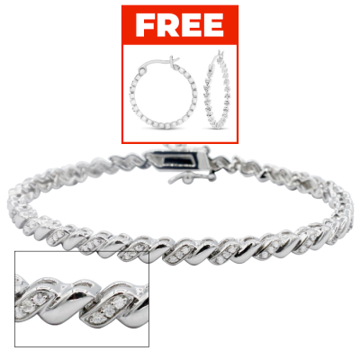 1 Carat Diamond Twist Bracelet, 7 Inches. Brand New Style That Everyone Loves!