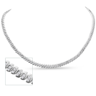 1 carat diamond necklace in platinum plated brass