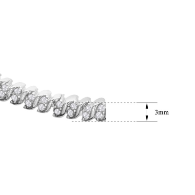1 carat diamond necklace in platinum plated brass