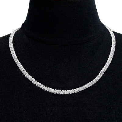 1 carat diamond necklace in platinum plated brass