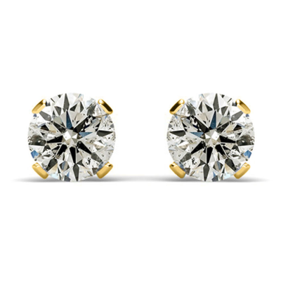 .22ct Colorless Natural Diamond Stud Earrings In Solid 14 Karat Yellow Gold
