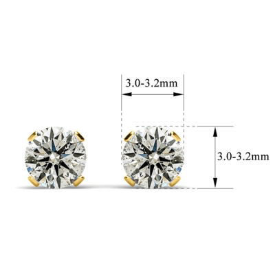 .22ct Colorless Natural Diamond Stud Earrings In Solid 14 Karat Yellow Gold