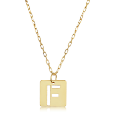 "F" Initial Necklace In 14 Karat Yellow Gold, 16-18 Inches