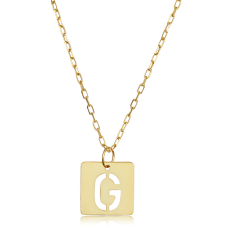 "G" Initial Necklace In 14 Karat Yellow Gold, 16-18 Inches