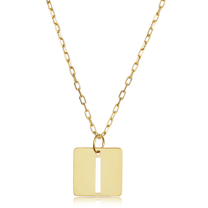 "I" Initial Necklace In 14 Karat Yellow Gold, 16-18 Inches