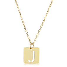 "J" Initial Necklace In 14 Karat Yellow Gold, 16-18 Inches