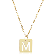 "M" Initial Necklace In 14 Karat Yellow Gold, 16-18 Inches